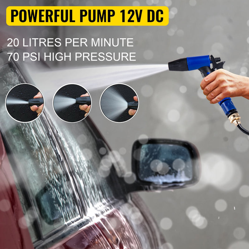 VEVOR mazgāšanas sūknis 12 V, 20,8 l/min, 4,8 bar, ar EPDM vārstu, jūras ūdens filtru un iekšējo/ārējo vītni
