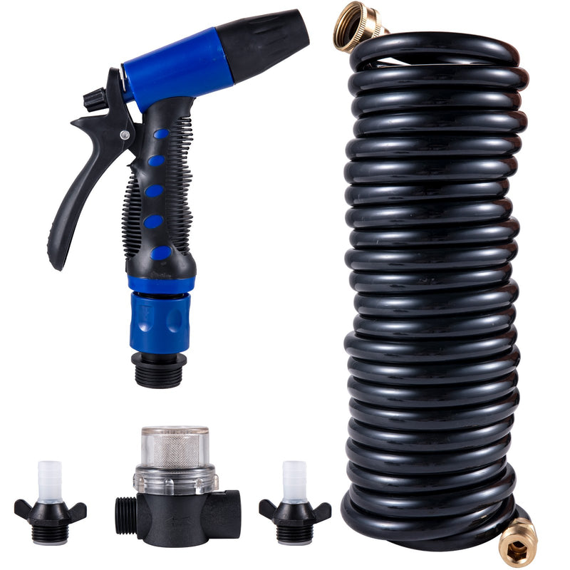 VEVOR mazgāšanas sūknis 12 V, 20,8 l/min, 4,8 bar, ar EPDM vārstu, jūras ūdens filtru un iekšējo/ārējo vītni