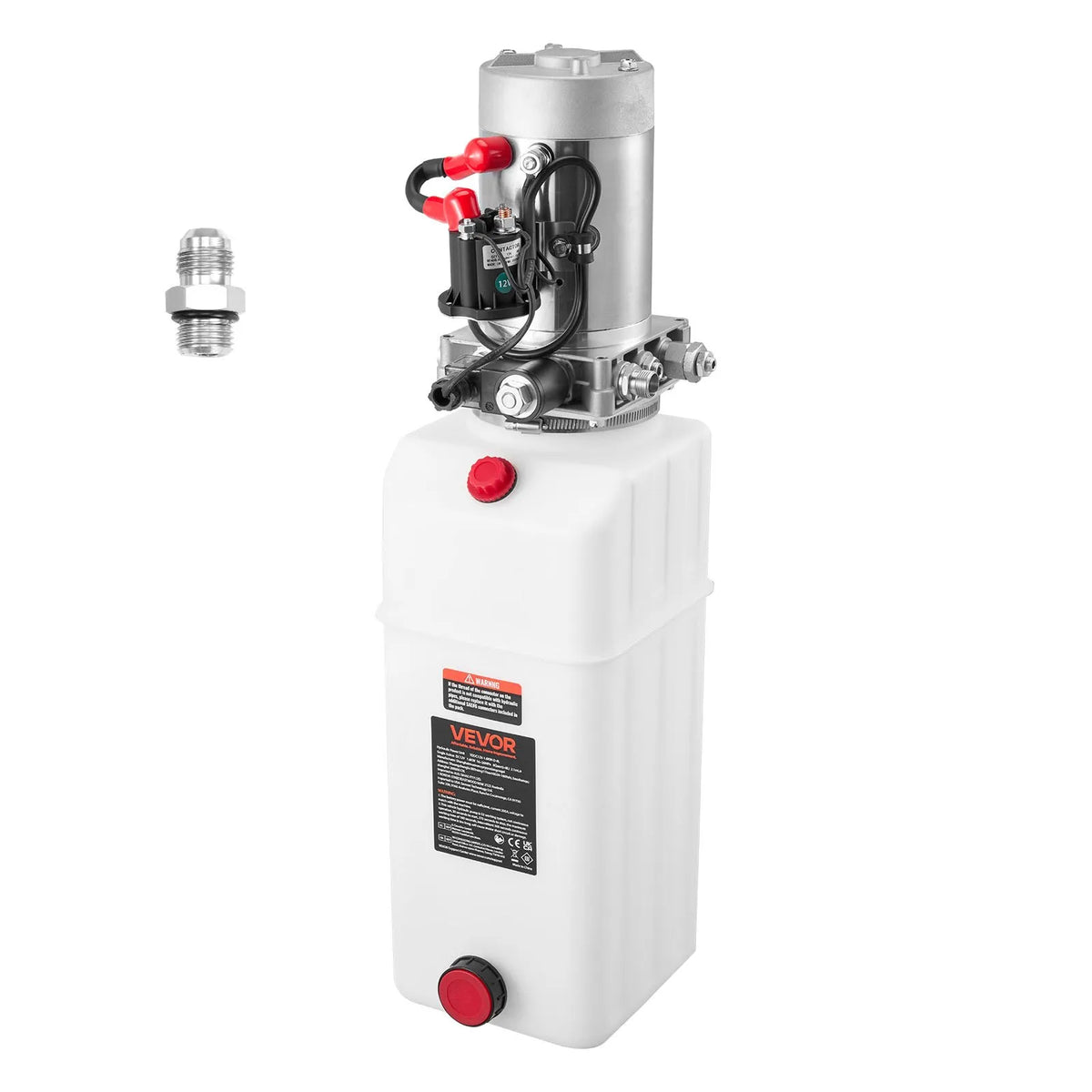 VEVOR 8 L Hydraulic Power Unit, Single Acting Hydraulic Pump for Dump Trailer, 22 MPa Maximum Pressure and 3.4 L/min Flow Rate, 12 V DC Hydraulic Pump with Metal Tank for Vehicle Lifting
