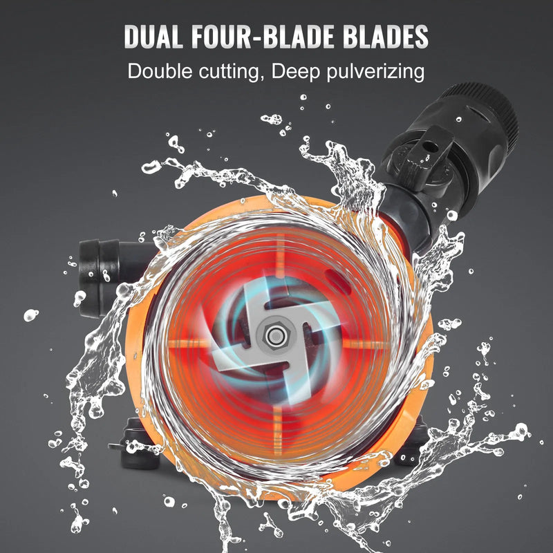 VEVOR portatīvais RV fekāliju smalcinātājsūknis 12 V, notekūdeņu sūknis ar ātro noņemšanu, plūsma 45,4 l/min, noņemams ātrās pieslēgšanas vārsts, metāla šļūtenes skava un barošanas kabelis, paredzēts kemperiem, laivām un dzīvojamajiem auto