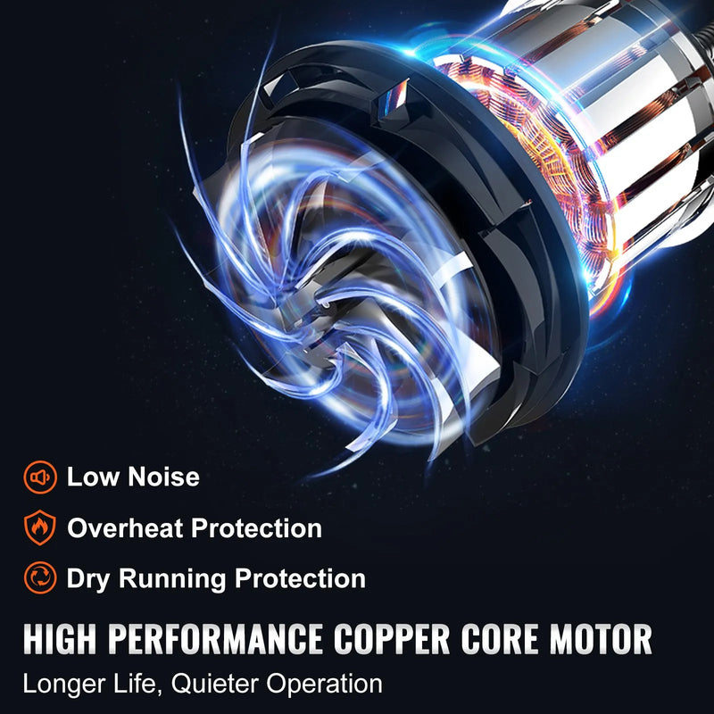 VEVOR portatīvais RV fekāliju smalcinātājsūknis 12 V, notekūdeņu sūknis ar ātro noņemšanu, plūsma 45,4 l/min, noņemams ātrās pieslēgšanas vārsts, metāla šļūtenes skava un barošanas kabelis, paredzēts kemperiem, laivām un dzīvojamajiem auto