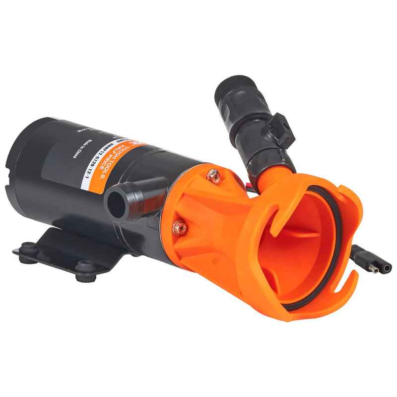 VEVOR portatīvais RV fekāliju smalcinātājsūknis 12 V, notekūdeņu sūknis ar ātro noņemšanu, plūsma 45,4 l/min, noņemams ātrās pieslēgšanas vārsts, metāla šļūtenes skava un barošanas kabelis, paredzēts kemperiem, laivām un dzīvojamajiem auto