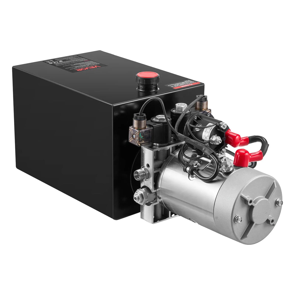 VEVOR 12 L Hydraulic Power Station, Dual-Acting 12 V Hydraulic Pump for Dump Trailers, Maximum Pressure 22 MPa, Flow Rate 3.4 L/min, Hydraulic Pump with Metal Oil Tank for Vehicle Lifting