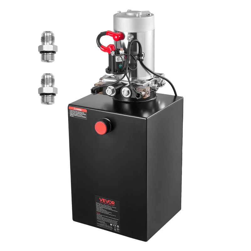 VEVOR 20 l hidrauliskā jaudas iekārta, divvirzienu pašizgāzēja piekabes sūknis, maksimālais drošības spiediens 22 MPa, plūsmas ātrums 3,4 l/min, 12 V DC hidrauliskais sūknis ar metāla rezervuāru transportlīdzekļu pacelšanai