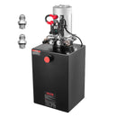 VEVOR 20 l hidrauliskā jaudas iekārta, divvirzienu pašizgāzēja piekabes sūknis, maksimālais drošības spiediens 22 MPa, plūsmas ātrums 3,4 l/min, 12 V DC hidrauliskais sūknis ar metāla rezervuāru transportlīdzekļu pacelšanai