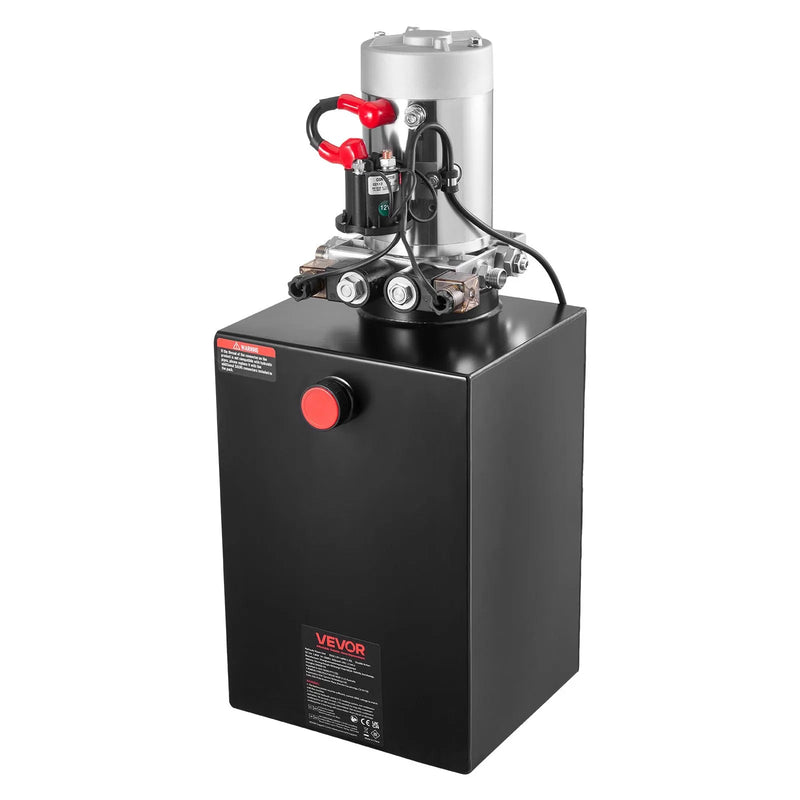 VEVOR 20 l hidrauliskā jaudas iekārta, divvirzienu pašizgāzēja piekabes sūknis, maksimālais drošības spiediens 22 MPa, plūsmas ātrums 3,4 l/min, 12 V DC hidrauliskais sūknis ar metāla rezervuāru transportlīdzekļu pacelšanai