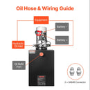 VEVOR 20 l hidrauliskā jaudas iekārta, divvirzienu pašizgāzēja piekabes sūknis, maksimālais drošības spiediens 22 MPa, plūsmas ātrums 3,4 l/min, 12 V DC hidrauliskais sūknis ar metāla rezervuāru transportlīdzekļu pacelšanai