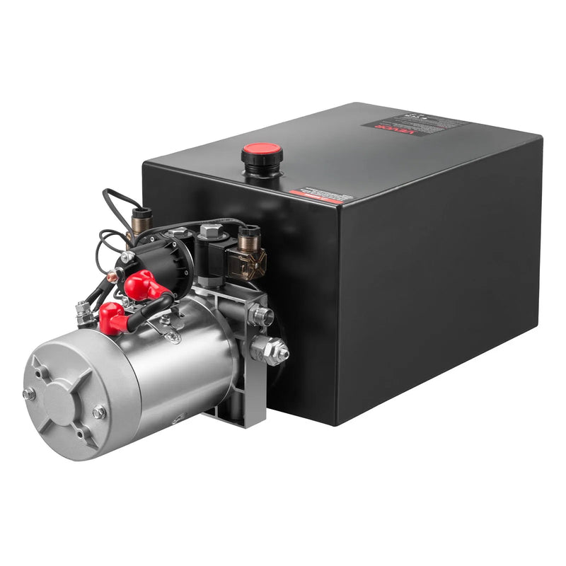 VEVOR 20 l hidrauliskā jaudas iekārta, divvirzienu pašizgāzēja piekabes sūknis, maksimālais drošības spiediens 22 MPa, plūsmas ātrums 3,4 l/min, 12 V DC hidrauliskais sūknis ar metāla rezervuāru transportlīdzekļu pacelšanai