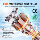 VEVOR 12 V diafragmas ūdens sūknis, 11,36 l/min, 4 kameru konstrukcija, automātisks spiediena slēdzis ar regulējamu spiedienu 2,7–6,9 bar, nominālais spiediens 3,8 bar, 12,7 mm MNPT pieslēgums