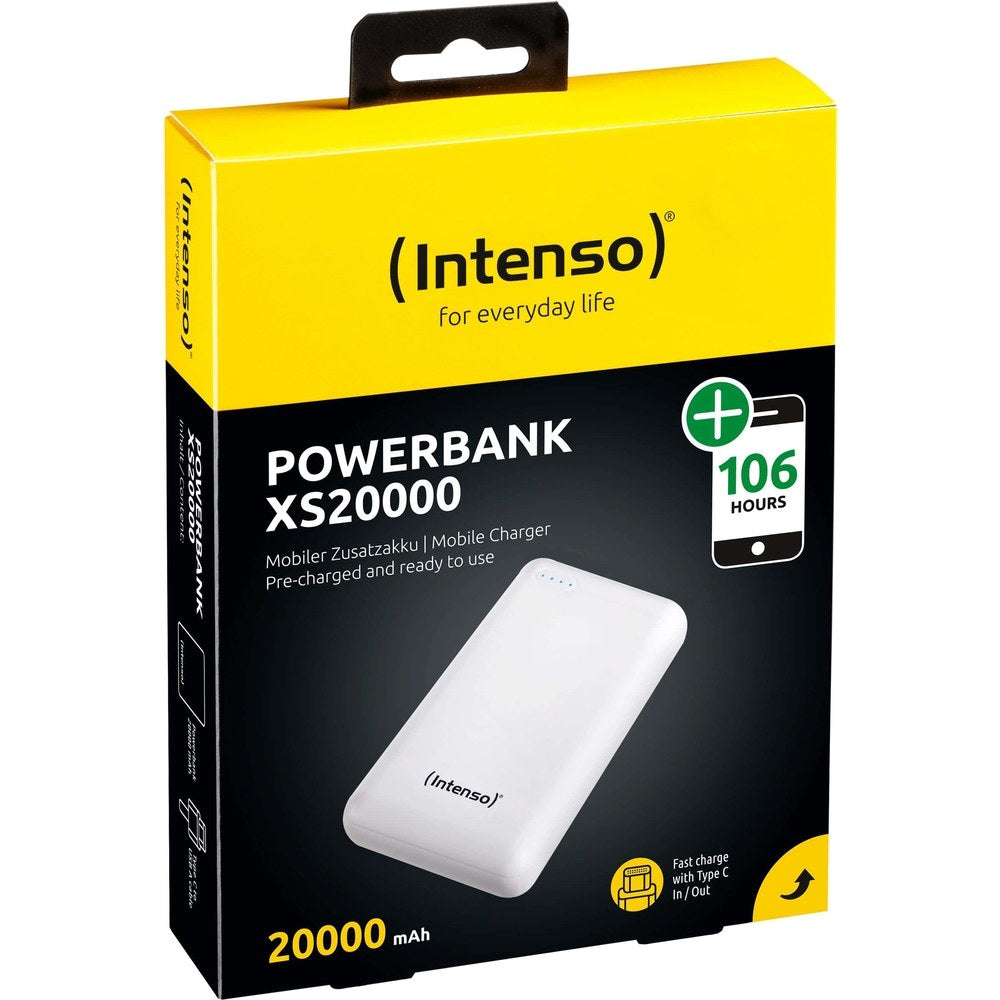 Intenso XS20000 20 000 mAh powerbank – USB-A un USB-C, balts