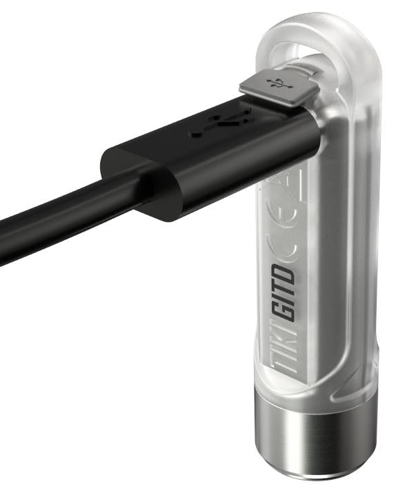 Nitecore TIKI GITD LED atslēgu piekariņa lukturītis 300 lm, USB uzlādējams, IP66, pelēks