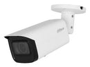 Dahua 5 MP cilindriskā IP videonovērošanas kamera ar motorizētu 2,7–13,5 mm objektīvu, 60 m nakts redzamību, mikrofonu, PoE un IP67, balta