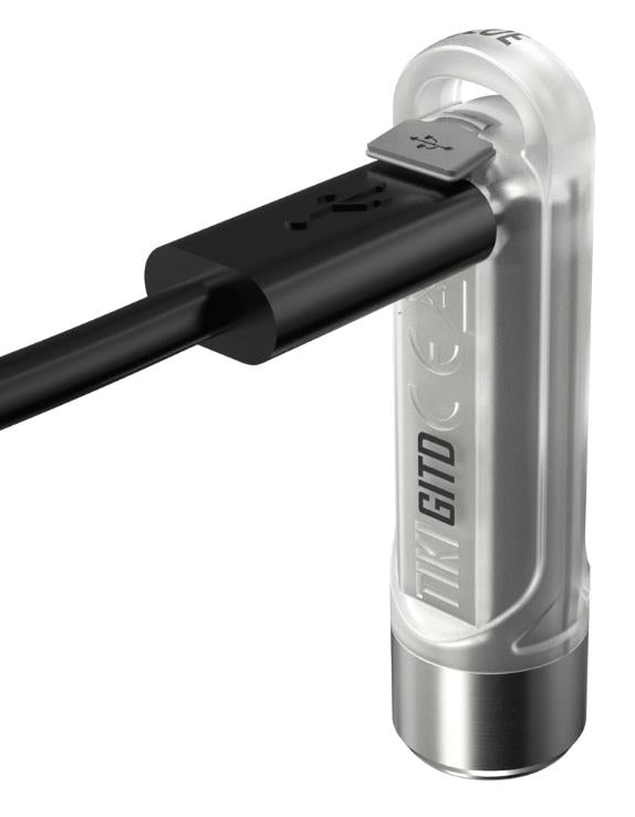 Nitecore TIKI GITD BLUE LED atslēgu piekariņa lukturis 300 lm, USB uzlāde, IP66
