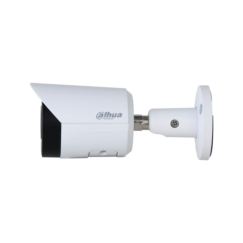 Dahua IPC-HFW2449S-S-IL 4 MP āra IP videonovērošanas kamera ar 2,8 mm objektīvu, Smart Dual Light, mikrofonu, PoE un IP67, balta