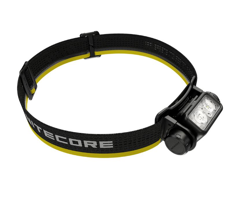 NITECORE NU43 LED headlamp, 1400 lm, USB-C charging, 3400 mAh, IP68, black/yellow