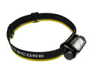 NITECORE NU43 LED galvas lukturis, 1400 lm, USB-C uzlāde, 3400 mAh, IP68, melns/dzeltens