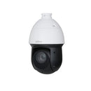DAHUA 4 MP WizSense PTZ kupolveida IP kamera ar 25× optisko tālummaiņu, 100 m infrasarkano apgaismojumu, PoE+, SMD 4.0 un IP66, balta