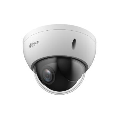 DAHUA 4 MP Vandal-Resistant PTZ Dome IP Security Camera with 2.8–12 mm Lens, 4× Optical Zoom, Human and Vehicle Detection, PoE, IP66 and IK10, White