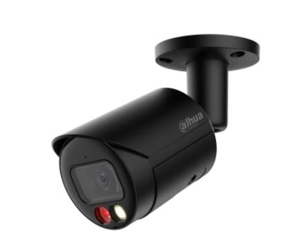 DAHUA 4 MP Cylindrical IP Security Camera with 2.8 mm Lens, Smart Dual Illumination up to 30 m, Microphone, PoE and IP67, Black