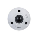 DAHUA 12 MP WizMind panorāmas zivsacs IP kamera ar 1,85 mm objektīvu, 10 m infrasarkano apgaismojumu, divvirzienu audio, PoE+, IP67 un IK10, balta