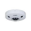 DAHUA 12 MP WizMind panorāmas zivsacs IP kamera ar 1,85 mm objektīvu, 10 m infrasarkano apgaismojumu, divvirzienu audio, PoE+, IP67 un IK10, balta