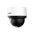 DAHUA 4 MP PTZ kupolveida IP videonovērošanas kamera ar 25× optisko tālummaiņu, automātisko izsekošanu, 100 m nakts redzamību, PoE+ un IP66, balta