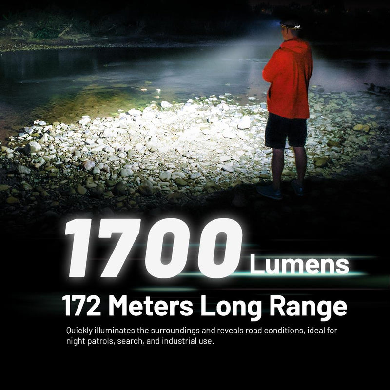 NITECORE NU45 LED galvas lukturis, 1700 lm, USB-C ātrā uzlāde, 4000 mAh akumulators, IP68