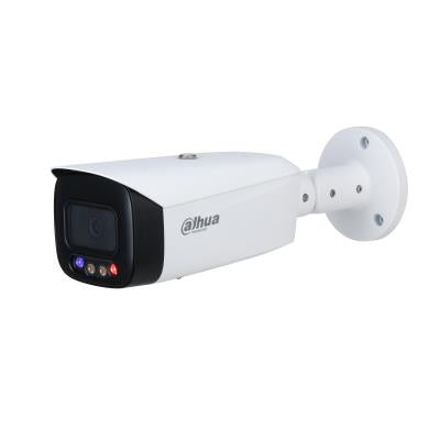 DAHUA 5 MP cilindriskā IP videonovērošanas kamera ar 2,8 mm objektīvu, viedo dubulto apgaismojumu līdz 30 m, aktīvo atturēšanu, AcuPick, divvirzienu audio, PoE un IP67, balta