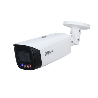 DAHUA 5 MP cilindriskā IP videonovērošanas kamera ar 2,8 mm objektīvu, viedo dubulto apgaismojumu līdz 30 m, aktīvo atturēšanu, AcuPick, divvirzienu audio, PoE un IP67, balta