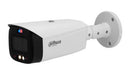 DAHUA 8 MP cilindriskā IP videonovērošanas kamera ar 2,8 mm objektīvu, viedo dubulto apgaismojumu līdz 30 m, aktīvo atturēšanu, divvirzienu audio, PoE un IP67, balta