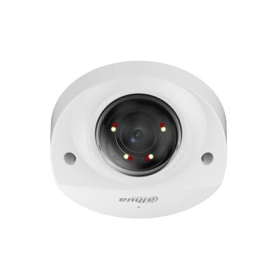DAHUA 4 MP vandalizturīga kupolveida IP videonovērošanas kamera ar 2,8 mm objektīvu, viedo dubulto apgaismojumu līdz 30 m, cilvēku un transportlīdzekļu noteikšanu, mikrofonu, PoE, IP67 un IK10, balta