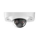 DAHUA 4 MP vandalizturīga kupolveida IP videonovērošanas kamera ar 2,8 mm objektīvu, viedo dubulto apgaismojumu līdz 30 m, cilvēku un transportlīdzekļu noteikšanu, mikrofonu, PoE, IP67 un IK10, balta