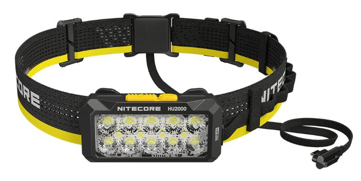 Nitecore HU2000 LED galvas lukturis 2000 lm, USB uzlādējams, IP68, balta un sarkana gaisma