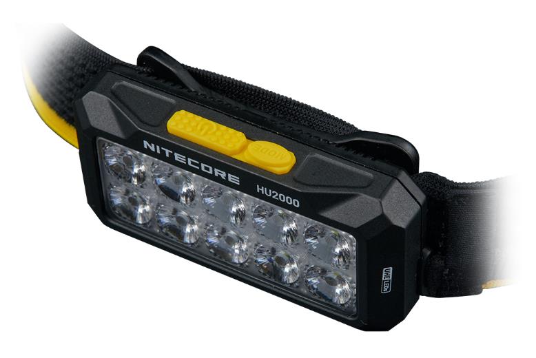 Nitecore HU2000 LED galvas lukturis 2000 lm, USB uzlādējams, IP68, balta un sarkana gaisma