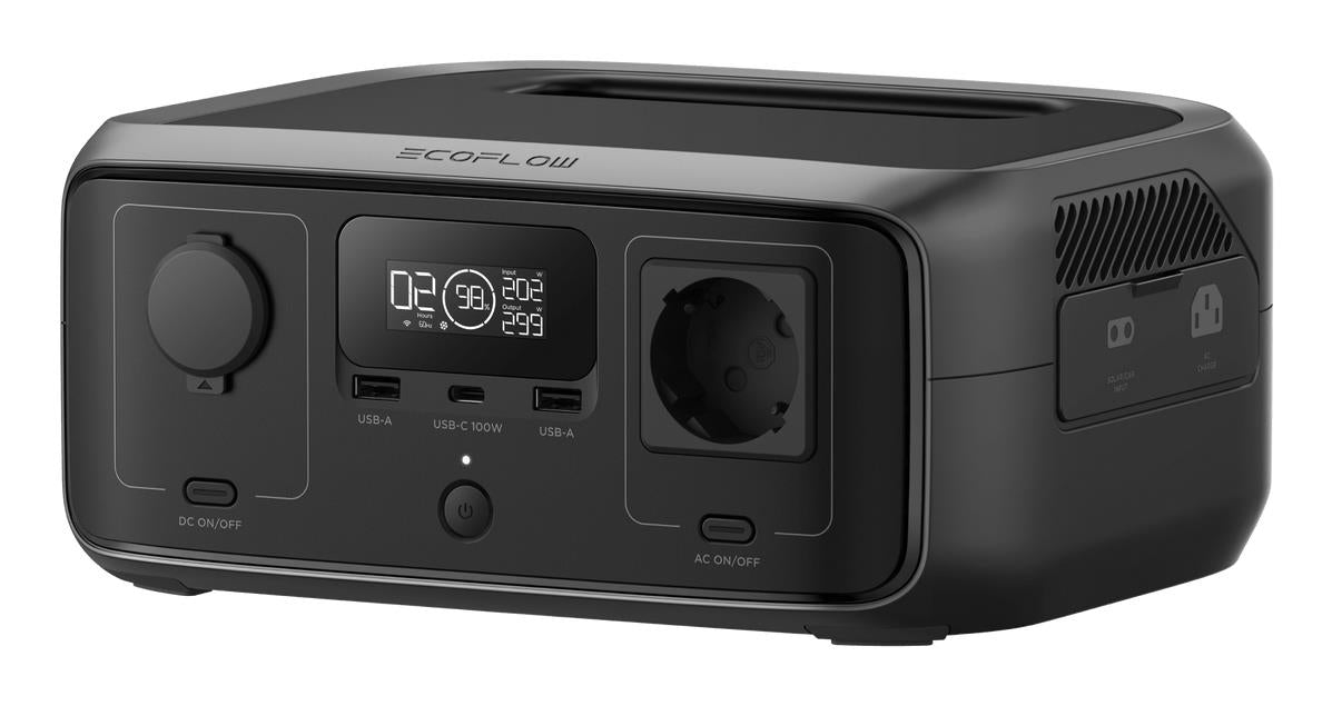 EcoFlow RIVER 3 UPS kaasaskantav elektrijaam, 245 Wh, 300 W, LiFePO₄, Wi-Fi ja Bluetooth, IP54