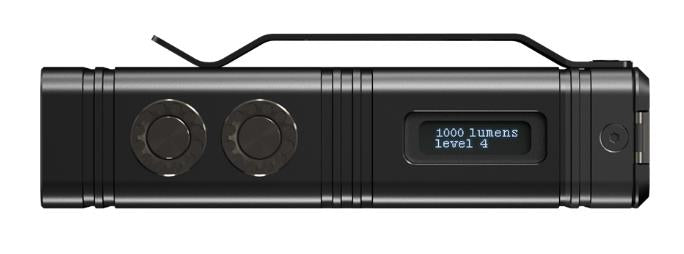 Nitecore TM12K uzlādējams taktiskais LED lukturītis 12000 lm ar OLED displeju un USB-C uzlādi, melns
