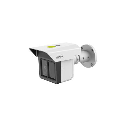 DAHUA 3 × 2 MP triple-channel cylindrical IP security camera with 3.6 mm, 12 mm and 25 mm lenses, 120 m night vision, 140 m perimeter detection, two-way audio, PoE+, ePoE, IP67 and IK10, white