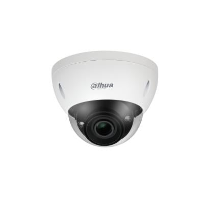 DAHUA 5 MP vandalizturīga kupolveida IP videonovērošanas kamera ar motorizētu 2,7–13,5 mm objektīvu, 40 m nakts redzamību, AcuPick, cilvēku skaitīšanu, mikrofonu, ePoE, IP67 un IK10, balta