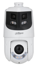 DAHUA 8 + 4 MP panorāmas PTZ IP videonovērošanas kamera ar 180° skata leņķi, 25× optisko tālummaiņu, automātisko izsekošanu, aktīvo atturēšanu, PoE+ un IP66, balta