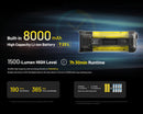 NITECORE EDC37 LED EDC lukturis, 8000 lm, 420 m darbības attālums, OLED displejs, USB-C uzlāde