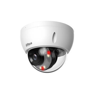 Dahua 6 MP IP-videovalvekaamera IPC-HDBW2649E-S-IL-0280B-B, kuppelkaamera, 2,8 mm, infrapuna ja soe LED 30 m, PoE/12 V, IP67/IK10, valge