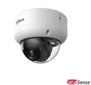 DAHUA 6 MP kupolveida IP videonovērošanas kamera ar 2,8 mm objektīvu, viedo dubulto apgaismojumu, mikrofonu, PoE, IP67 un IK10, balta