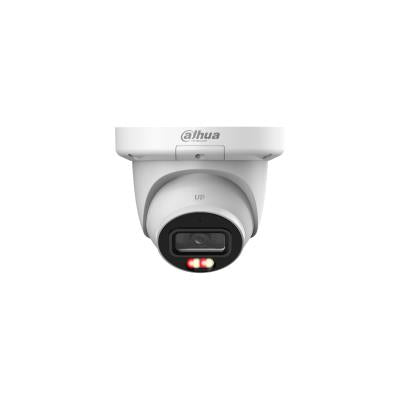 DAHUA 6 MP kupolveida IP videonovērošanas kamera ar 2,8 mm objektīvu, viedo dubulto apgaismojumu līdz 30 m, sejas noteikšanu, mikrofonu, PoE un IP67, balta