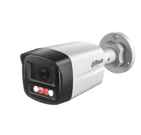 DAHUA 2 MP Cylindrical IP Security Camera with 2.8 mm Lens, Smart Dual Illumination up to 50 m, Human Detection, Microphone, PoE and IP67, White
