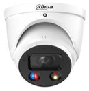 DAHUA 5 MP WizSense TiOC kupolveida IP kamera ar 2,8 mm objektīvu, divu veidu apgaismojumu, aktīvo atturēšanu, divvirzienu audio, PoE un IP67, balta