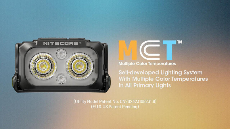 NITECORE NU25 MCT UL LED galvas lukturis, 400 lm, īpaši viegls, 3 gaismas toņi, 700 mAh akumulators