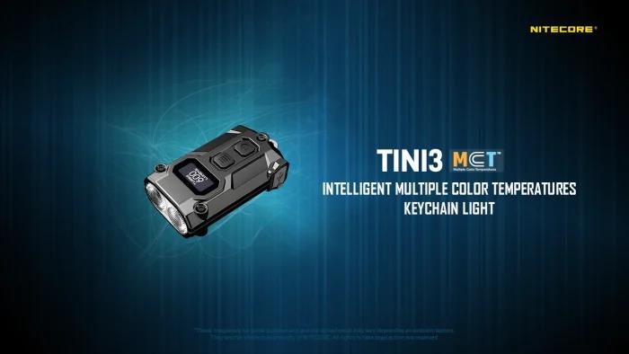 Nitecore TINI3 — перезаряжаемый фонарик-брелок на ключи, 600 лм, с OLED-дисплеем и зарядкой через USB-C