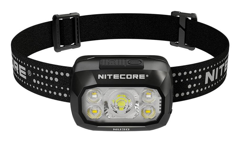 NITECORE NU30 LED galvas lukturis, 500 lm, USB-C uzlāde, 1500 mAh akumulators, IP66