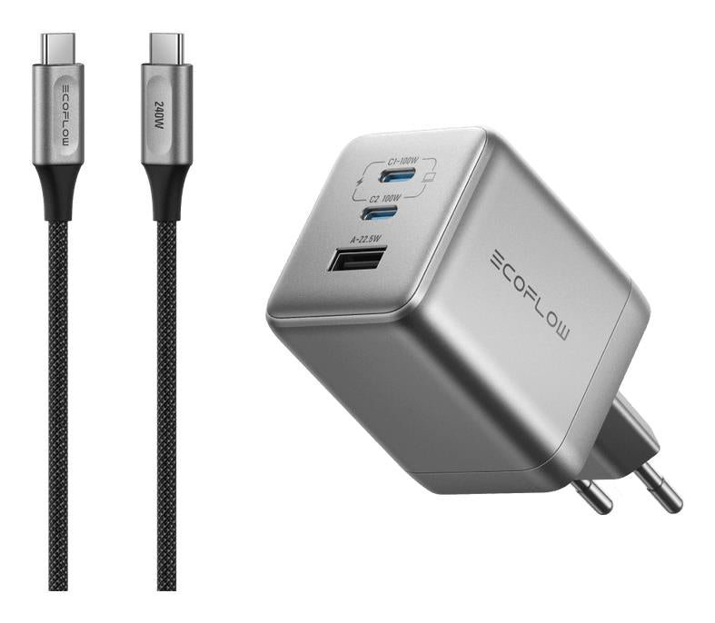 ECOFLOW RAPID Pro 100 W lādētājs ar 3 portiem - ZEMLETES.LV
