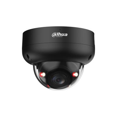 DAHUA 6 MP kupolveida IP videonovērošanas kamera ar motorizētu 2,7–13,5 mm objektīvu, viedo dubulto apgaismojumu līdz 50 m, mikrofonu, PoE, IP67 un IK10, melna